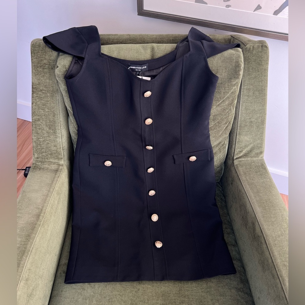NWT Generation Love Quillan Button Front Mini Dress - Picture 8 of 13